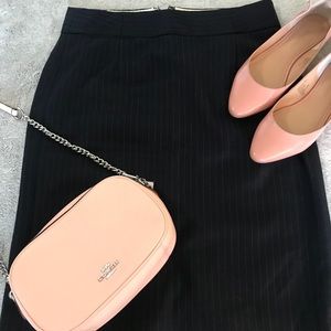 J. Crew Navy Blue Pinstripe Pencil Skirt.